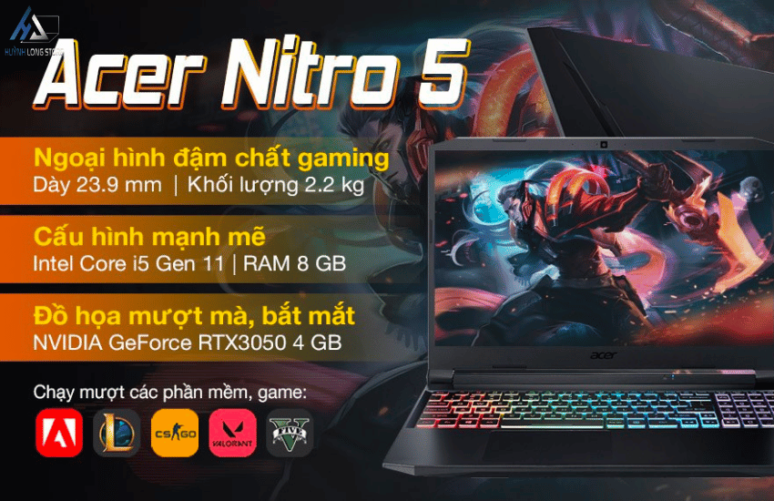 Laptop Acer Nitro Gaming AN515-57-51G6 i5 11400H/8GB/512GB/15.6″FHD/NVIDIA GeForce RTX 3050 4GB
