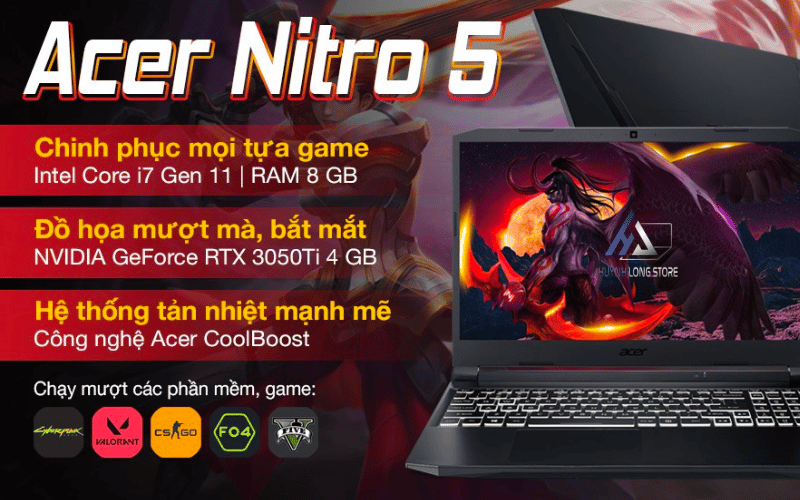 Acer Nitro Gaming AN515-57-74RD i7 11800H/8GB/512GB/15.6”FHD/NVIDIA GeForce RTX 3050 4GB